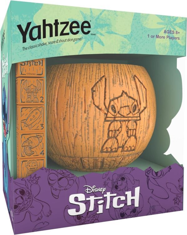 USAOPOLY | Disney Stitch Yahtzee - Classic Dice Game Based on Disney’s Lilo & Stitch