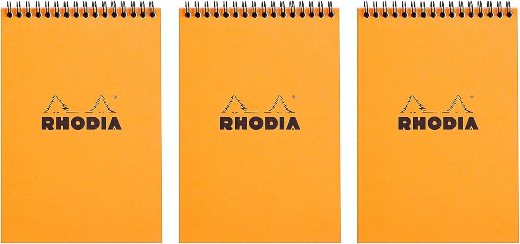 Rhodia | Wirebound Orange Notepads Graph - 4 in. x 6 in., Pack of 3