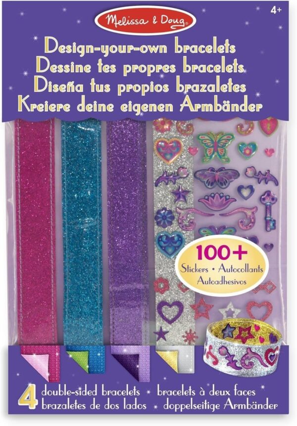 Melissa & Doug | Design-Your-Own Bracelets With 100+ Sparkle Gem and Glitter Stickers