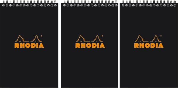 Rhodia | Wirebound Black Notepads graph - 4 in. x 6 in., Pack of 3 - Image 2