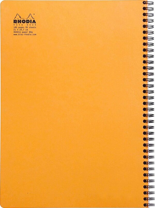 Rhodia | Classic Spiral Bound Notebook Lined - A4 Orange (21cm x 29.7cm) - Image 3