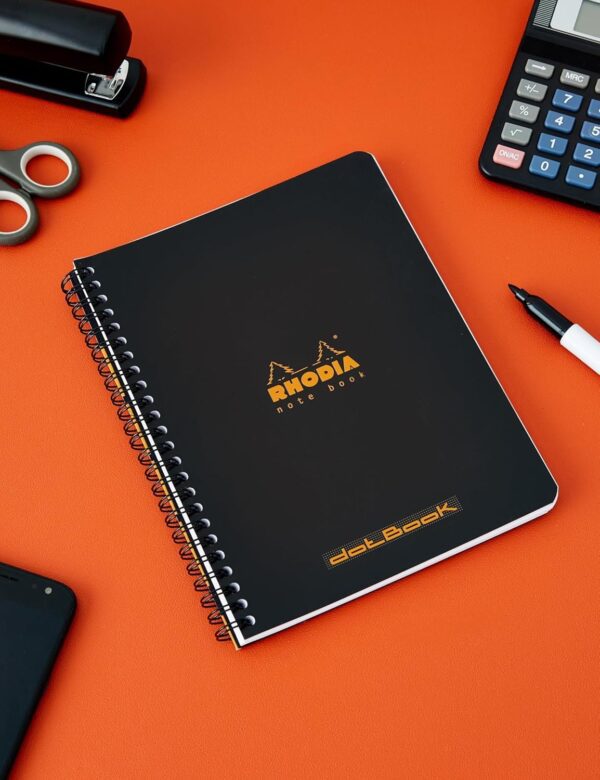 Rhodia | Classic Spiral Bound Dot Paper 160 Page Notebook (16 x 21 cm) - 80 g, Black - Image 5